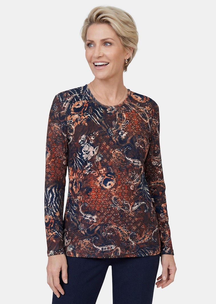 Langarmshirt aus flauschigem Jersey