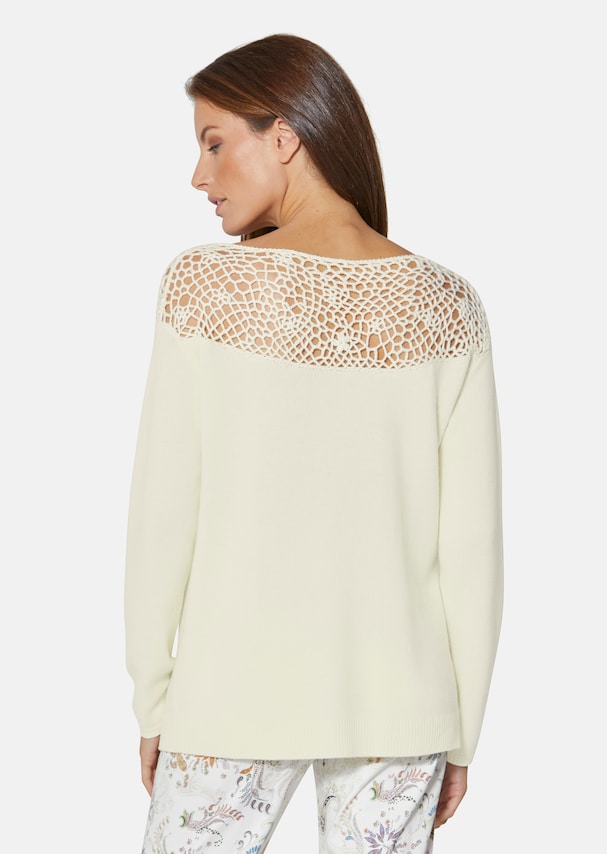 Knitted jumper with lace 2