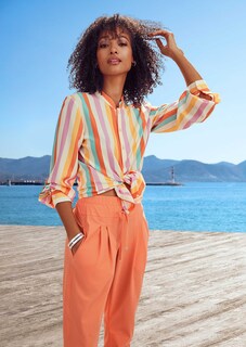 Blouse with colourful striped print thumbnail 6