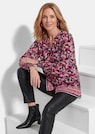 Viscose blouse met boord en gesmokte manchetten thumbnail 4