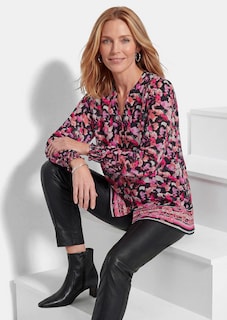 Viskosebluse mit Bordüre und Smokbündchen thumbnail 4