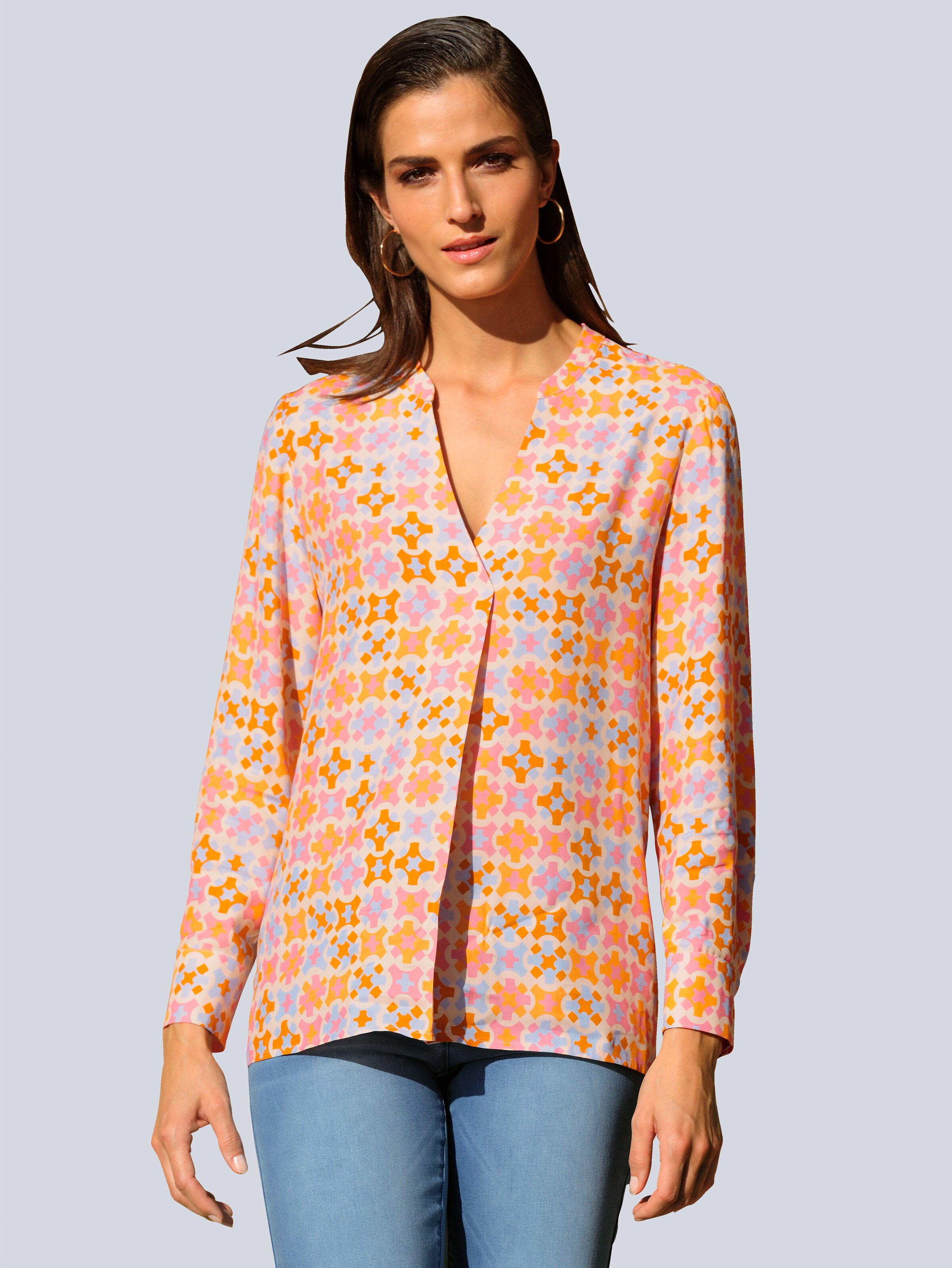 Longbluse mit Bequemfalte vorn 5