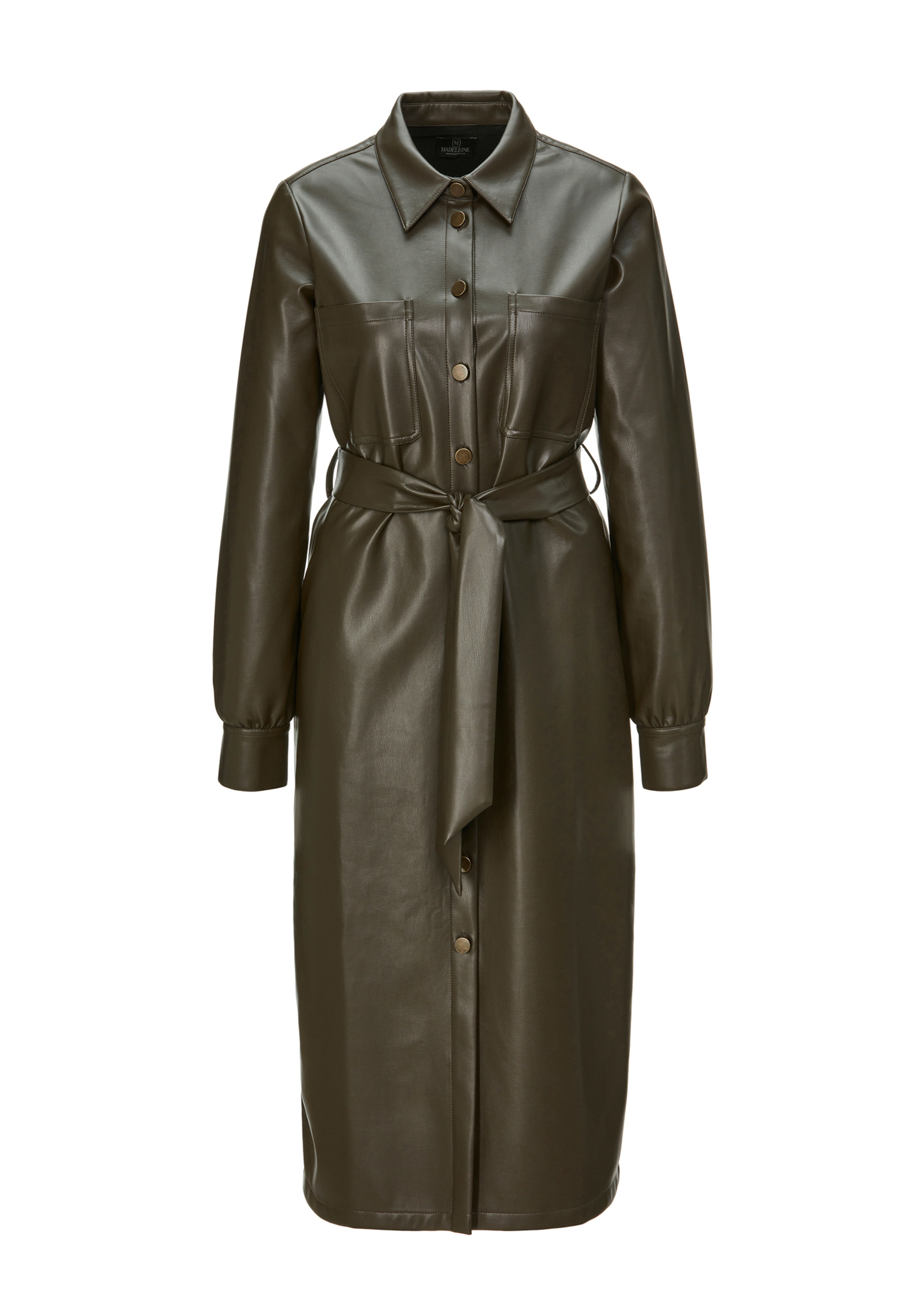 Hemdblusenkleid aus hochwertigem Lederimitat