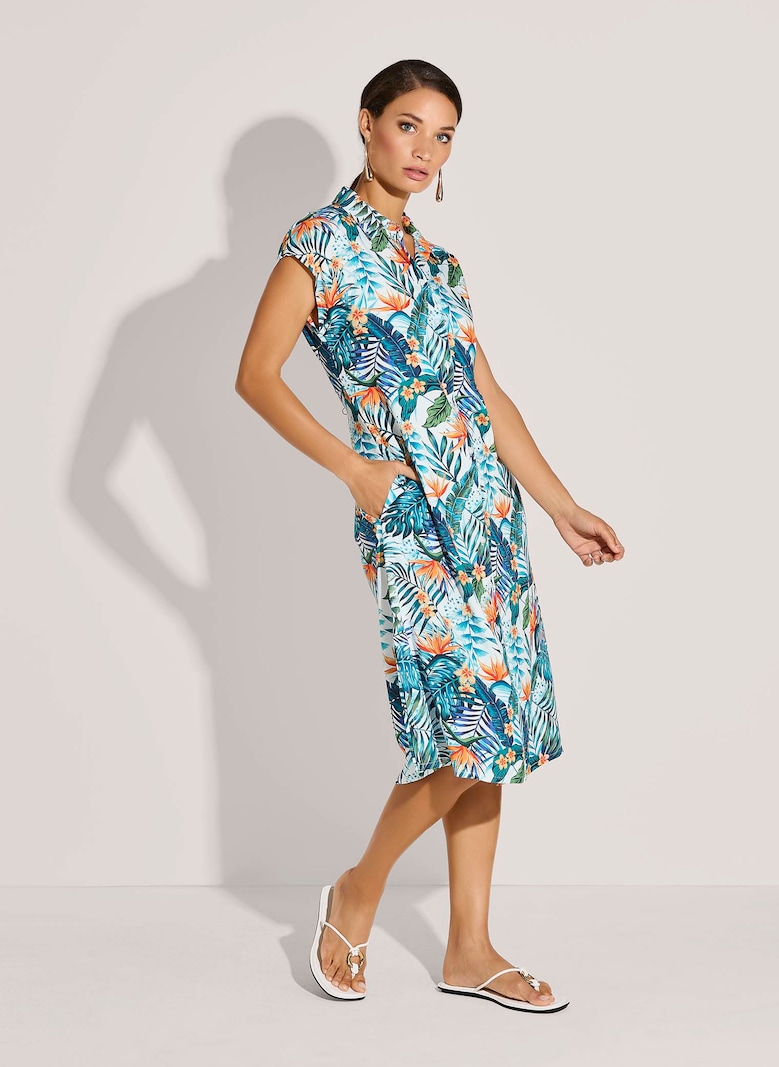 Hemdblusenkleid mit exotischem Print