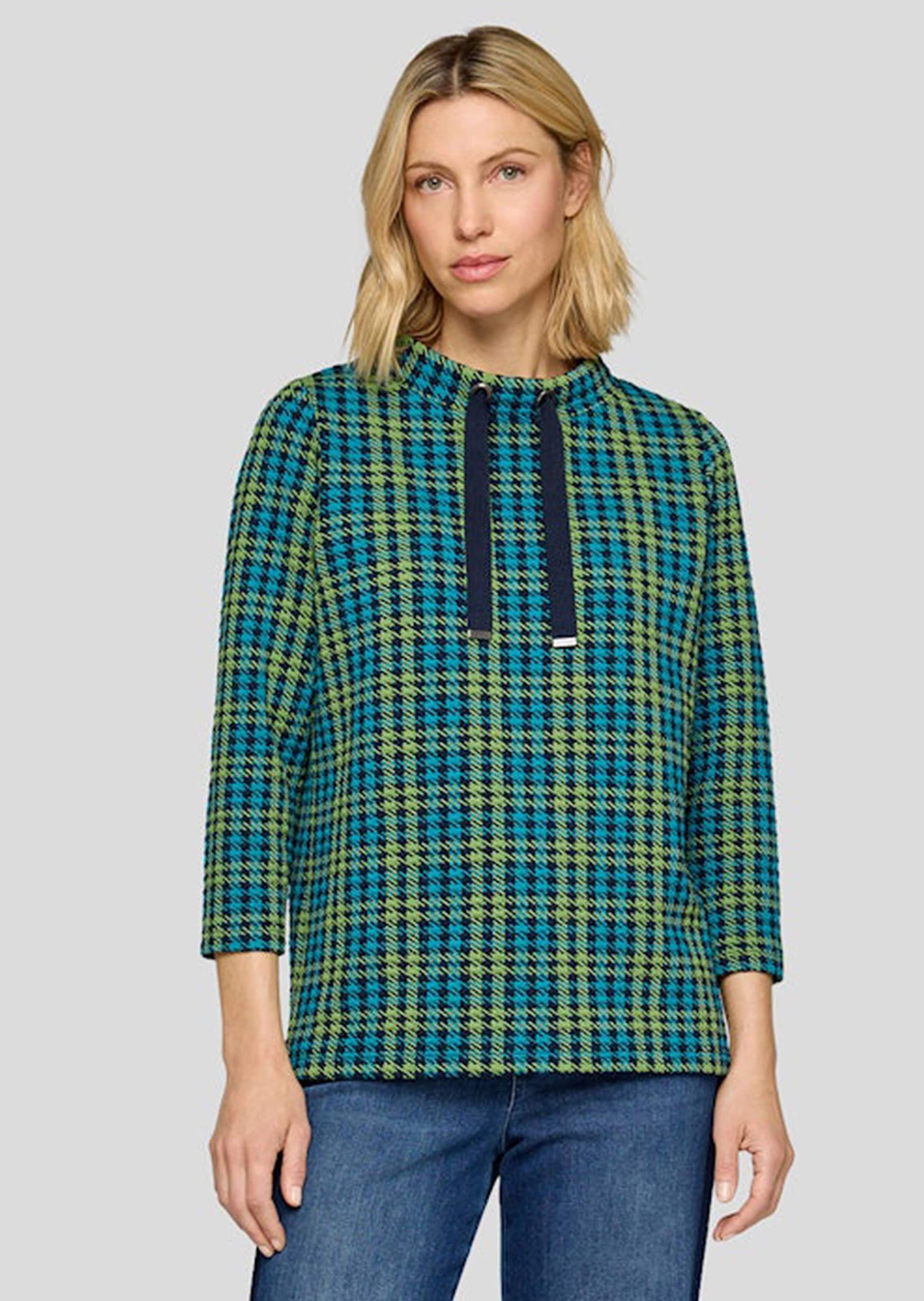 Sweatshirt mit Hahnentrittmuster