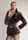 Velvet jacket in trench coat style thumbnail 7