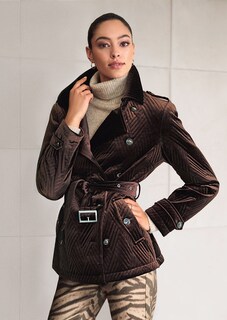 Velvet jacket in trench coat style thumbnail 7