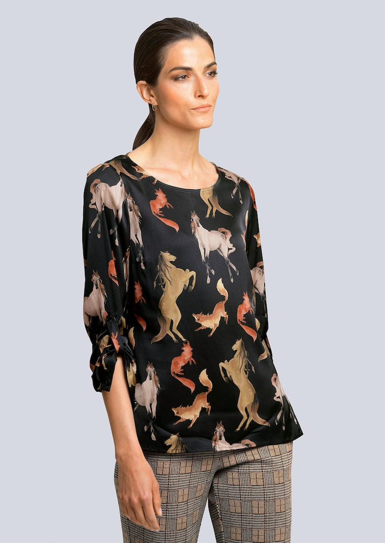 Bluse mit Krempelärmel