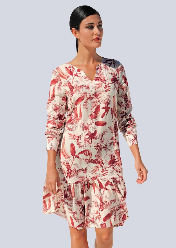 Kleid mit modischem Tropical-Dessin