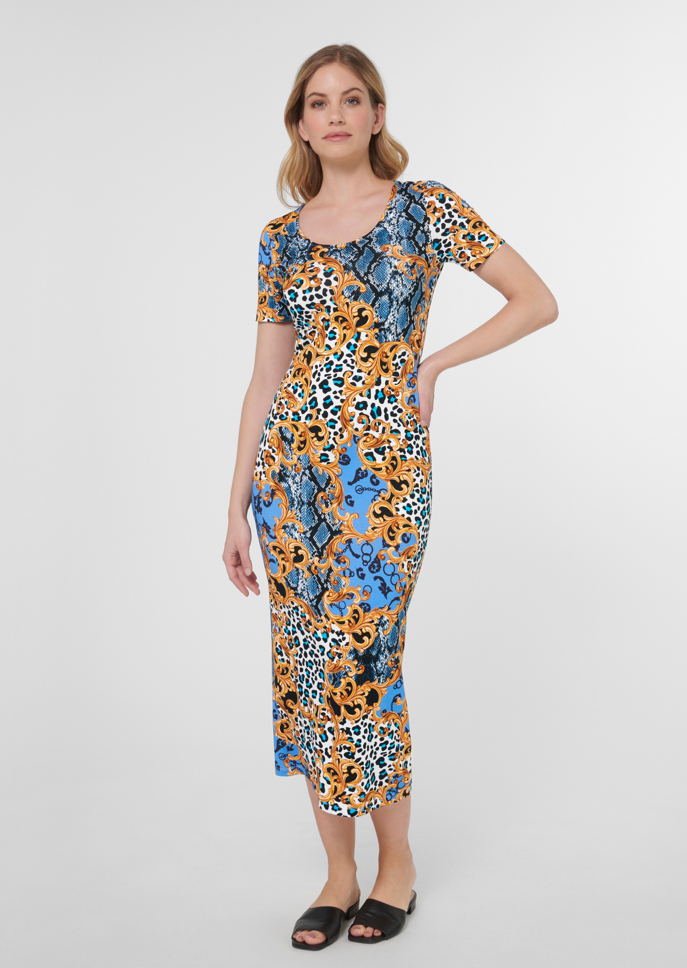 Jerseykleid in Midi-Länge