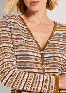 Narrow cardigan with multicoloured stripe pattern thumbnail 5
