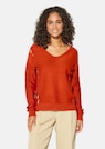 Knitted jumper with cut-outs and V-neckline thumbnail 1