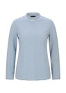 Shirt met lange mouwen, strepen en opstaande kraag thumbnail 5