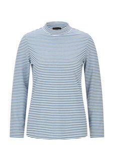 Shirt met lange mouwen, strepen en opstaande kraag thumbnail 5