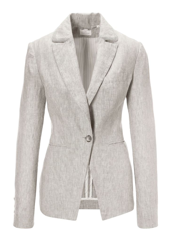 Linen blazer with glossy accent