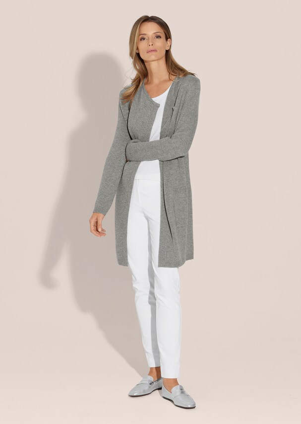 Fastening knitted coat with Madeleine logo 1
