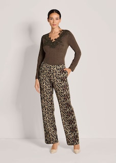 Weite Jerseyhose mit Leopardenmuster thumbnail 2