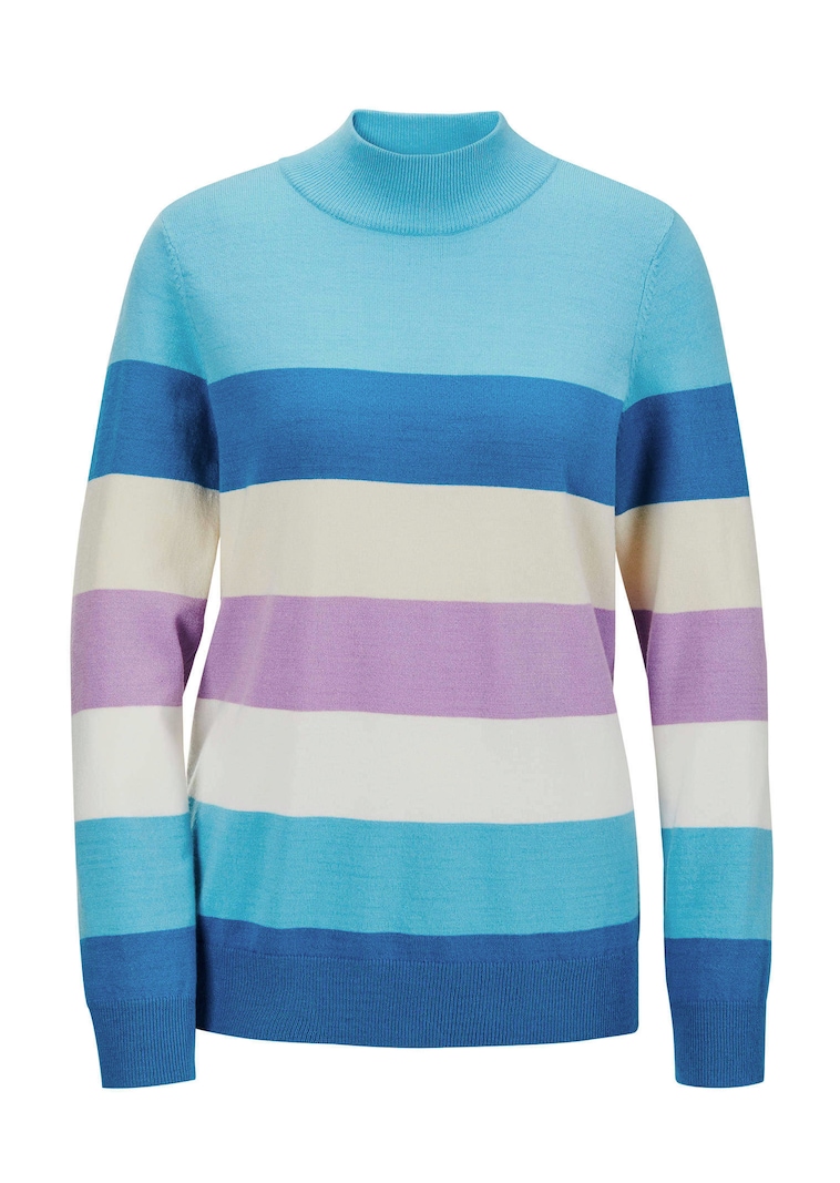 Pull en tricot avec rayures color bloc