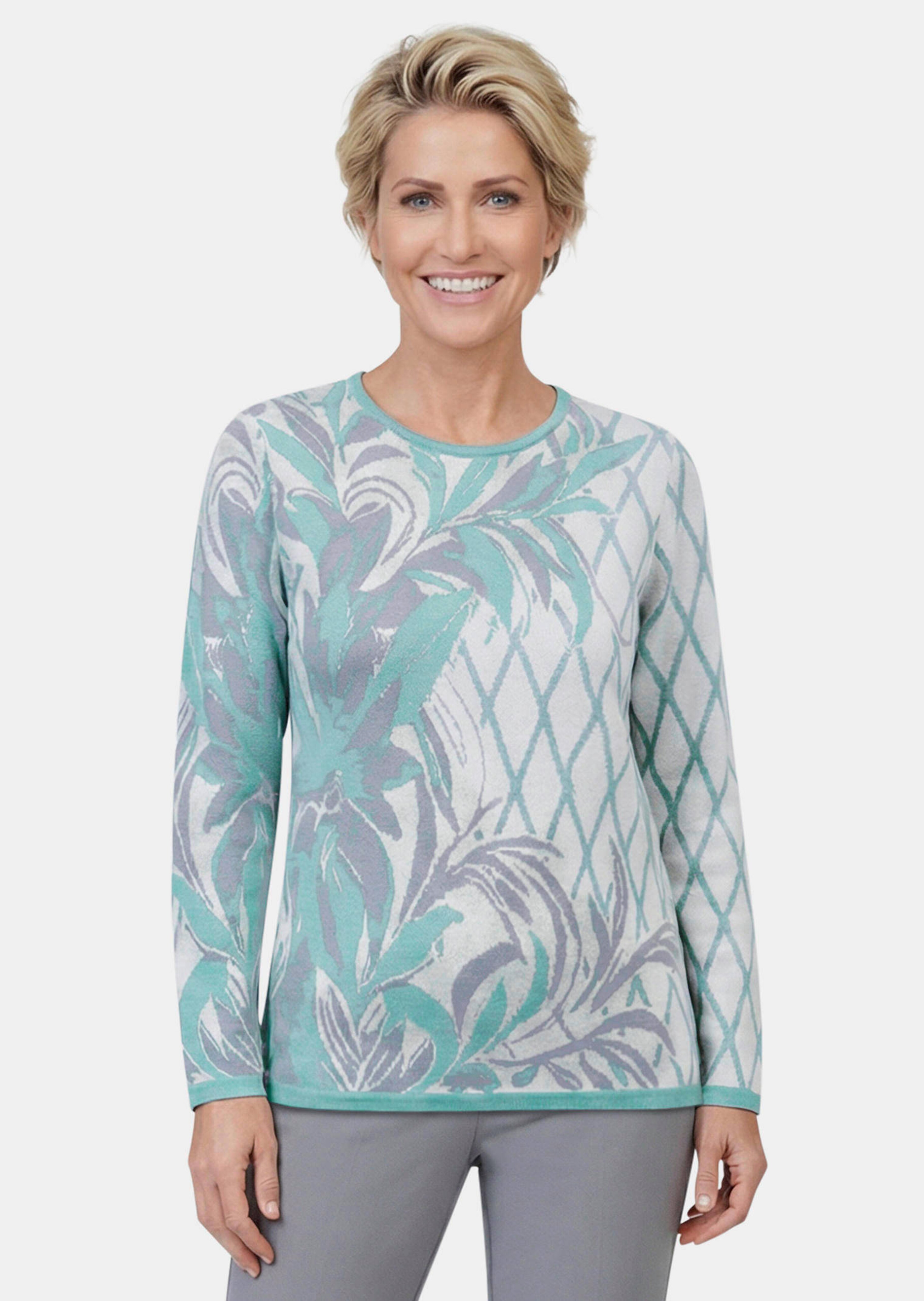 Onderhoudsarme tricot pullover met katoen