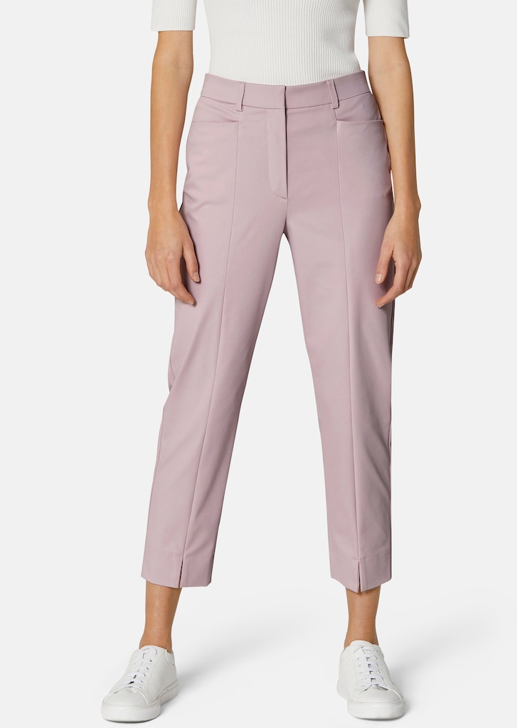 Slim-fit 7/8 high-waist trousers in innovative techno stretch