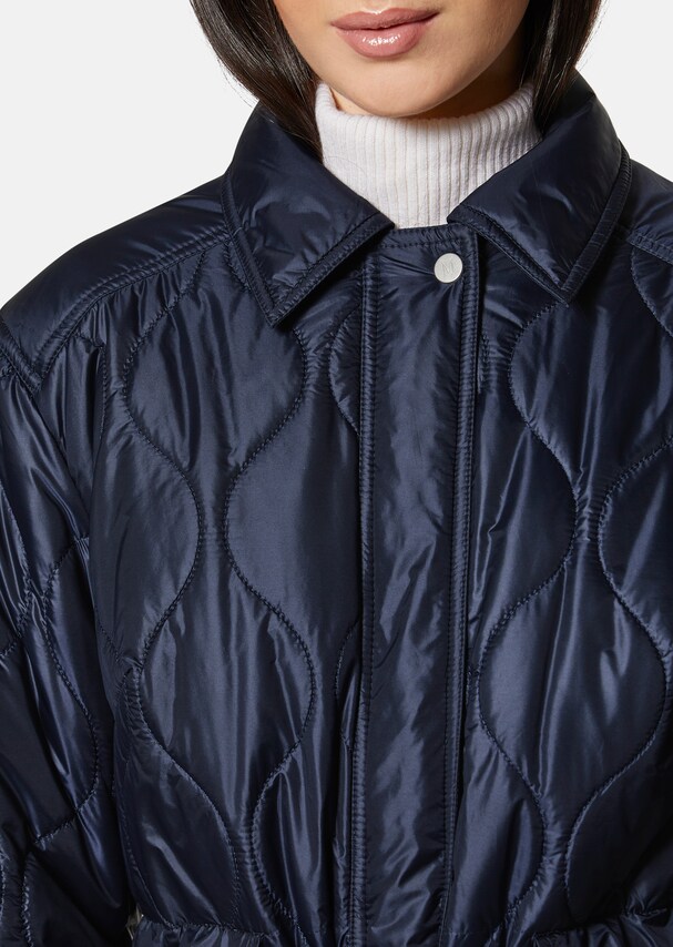 Padded quilted jacket with drawstring waist 4