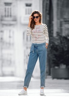 Ringel-Shirt mit glitzernden Schmucksteinen thumbnail 2