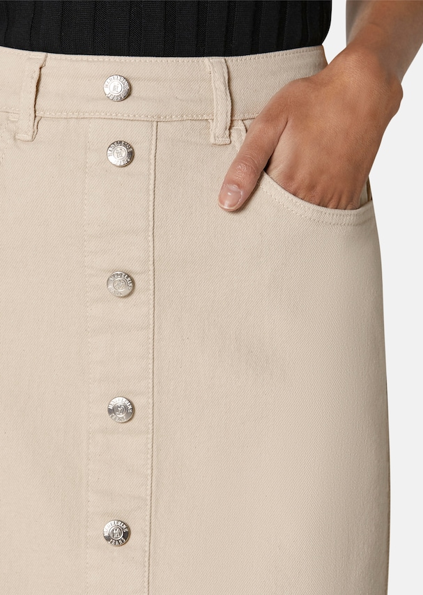 Slim 5-pocket denim skirt in midi length 4