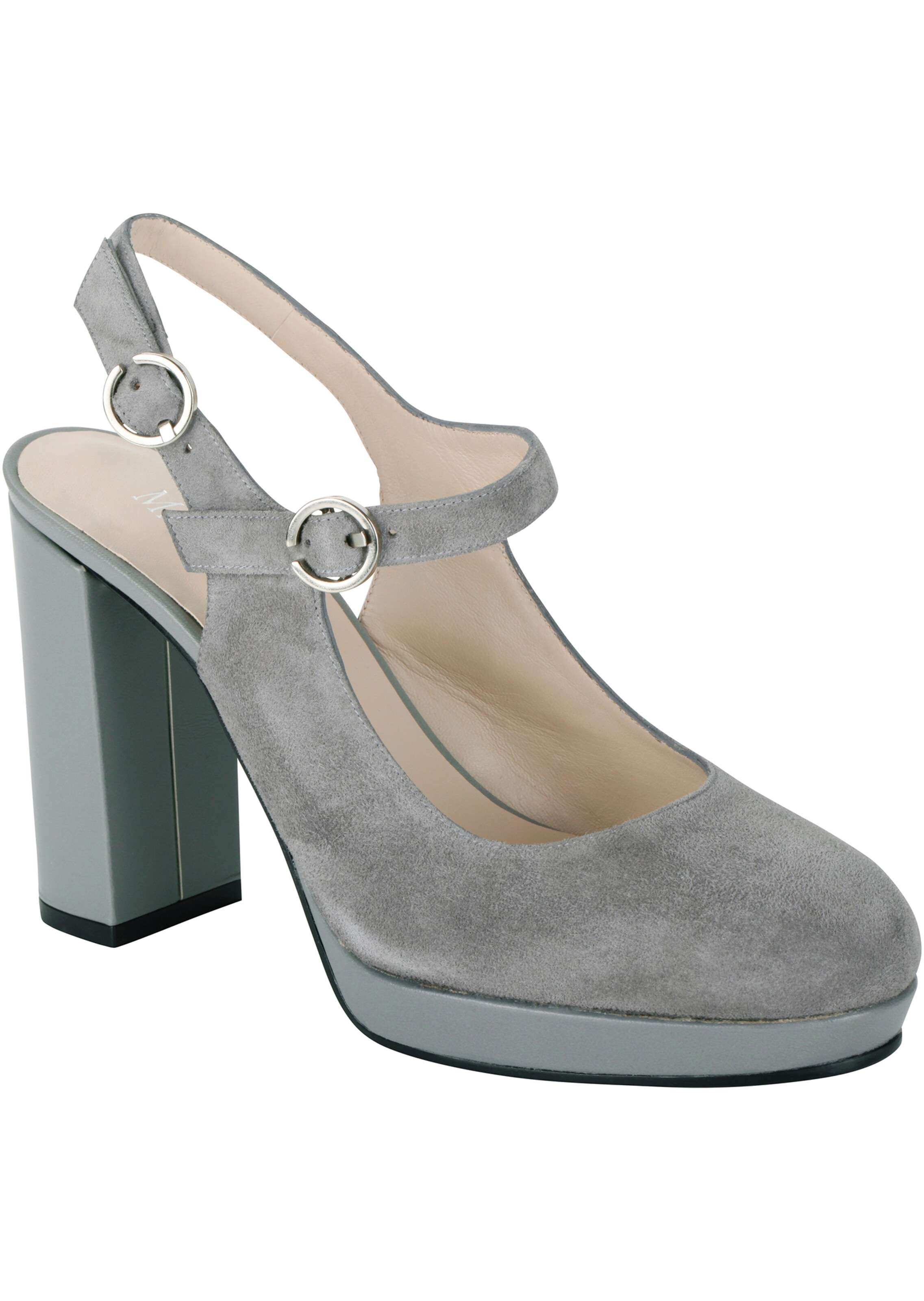 Sling-Pumps aus Velours-Leder