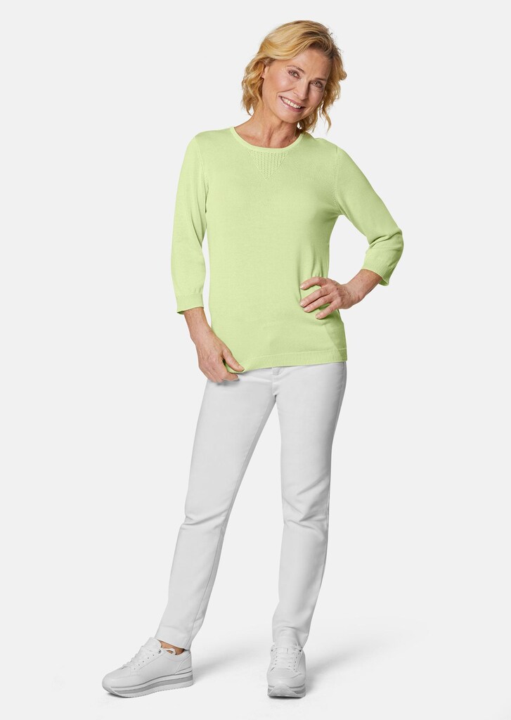 Zomerse, tricot pullover met ajourpatroon