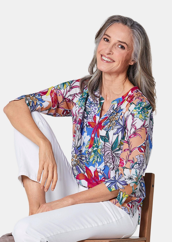 Kleurrijk gedessineerde blouse met mooie details 3