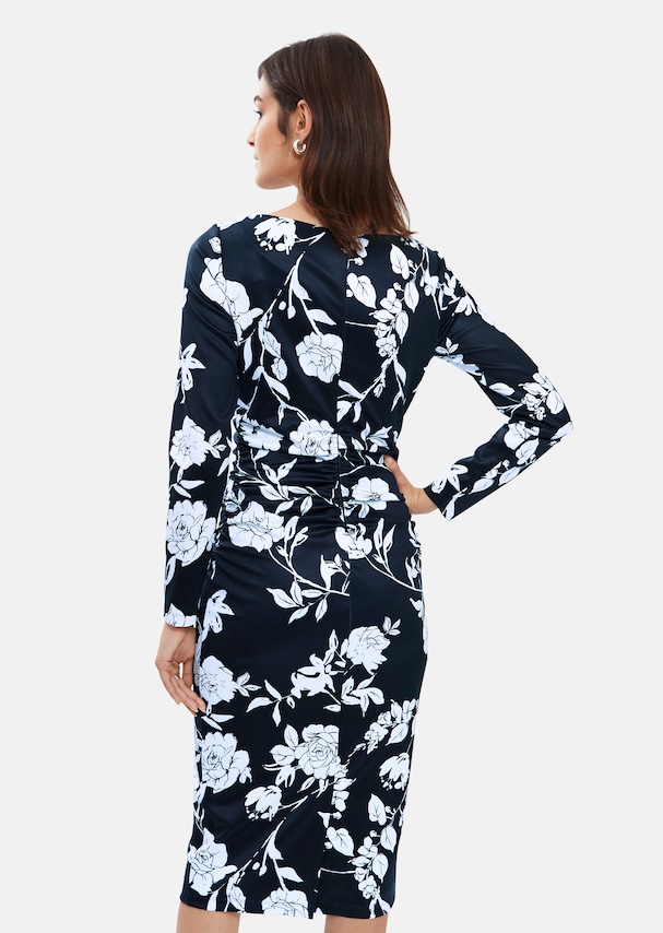 Dress with floral print and gathering 2