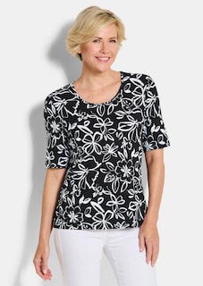Jersey-Shirt mit Blumenmuster thumbnail 1