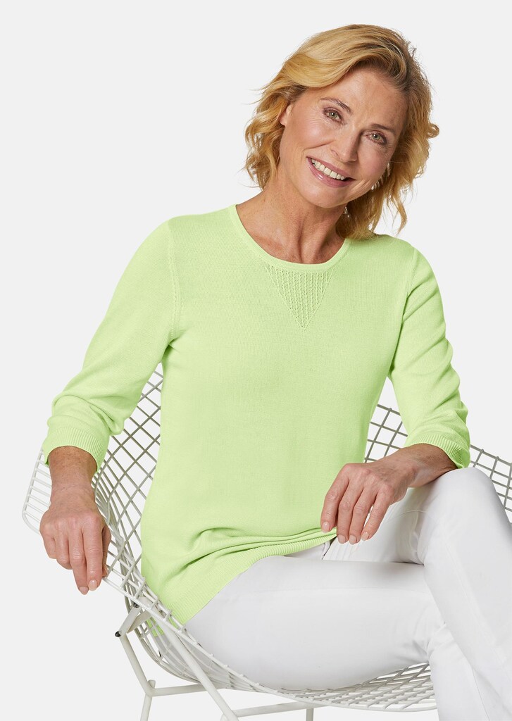 Zomerse, tricot pullover met ajourpatroon