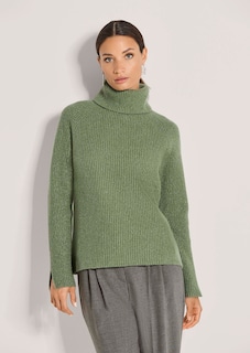 Schimmernder Rollkragen-Pullover mit Raglanärmeln thumbnail 1