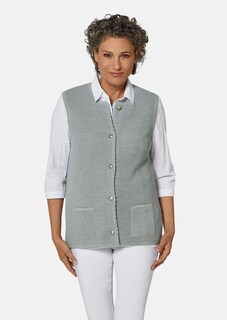 Goed in model blijvend tricot vest met mooie knopen thumbnail 1