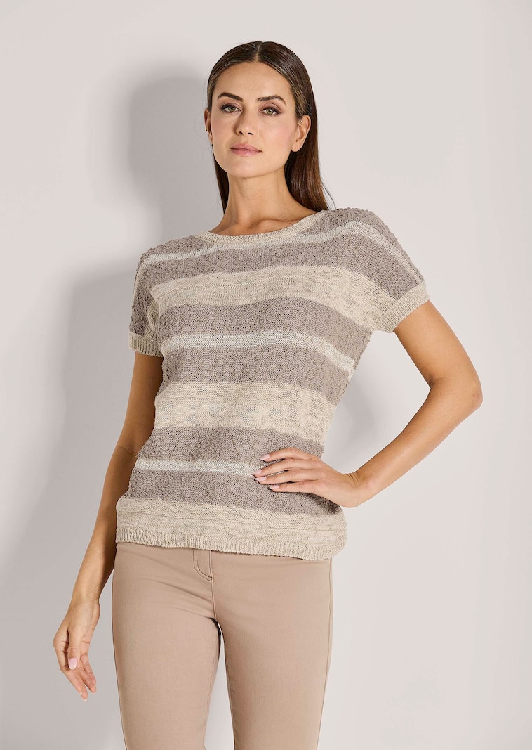 Kurzarm-Pullover mit Glanz-Effekt