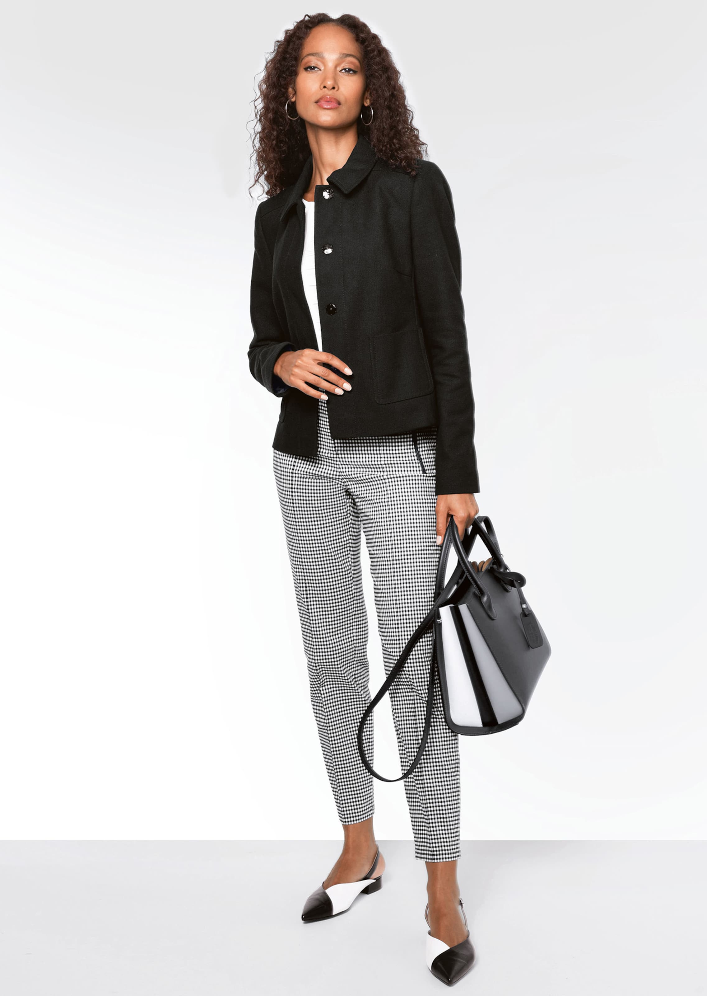 Kurzer Blazer mit Pünktchen-Dessin