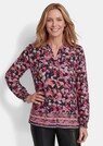 Viscose blouse met boord en gesmokte manchetten thumbnail 1