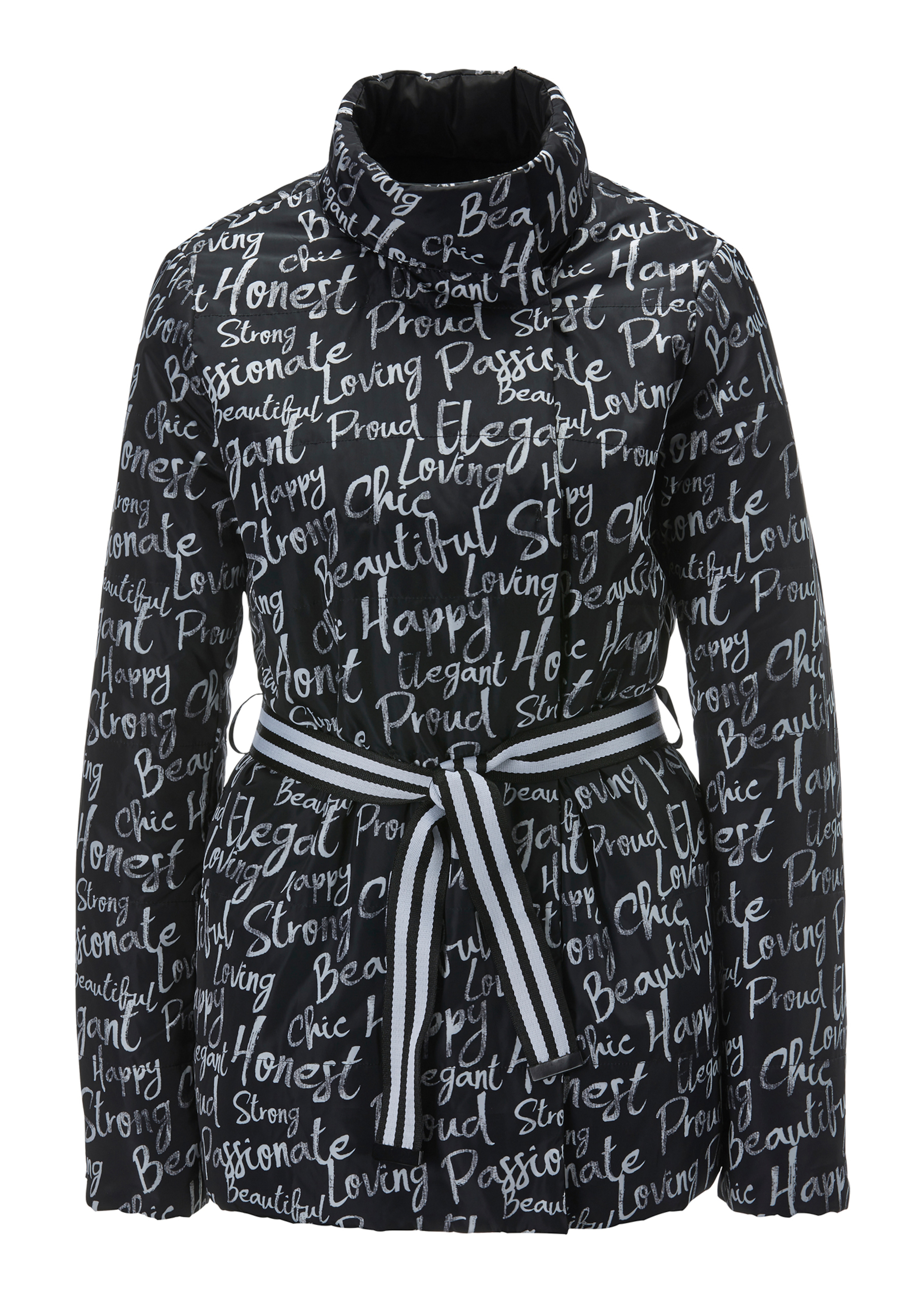 Reversible padded jacket with letter print