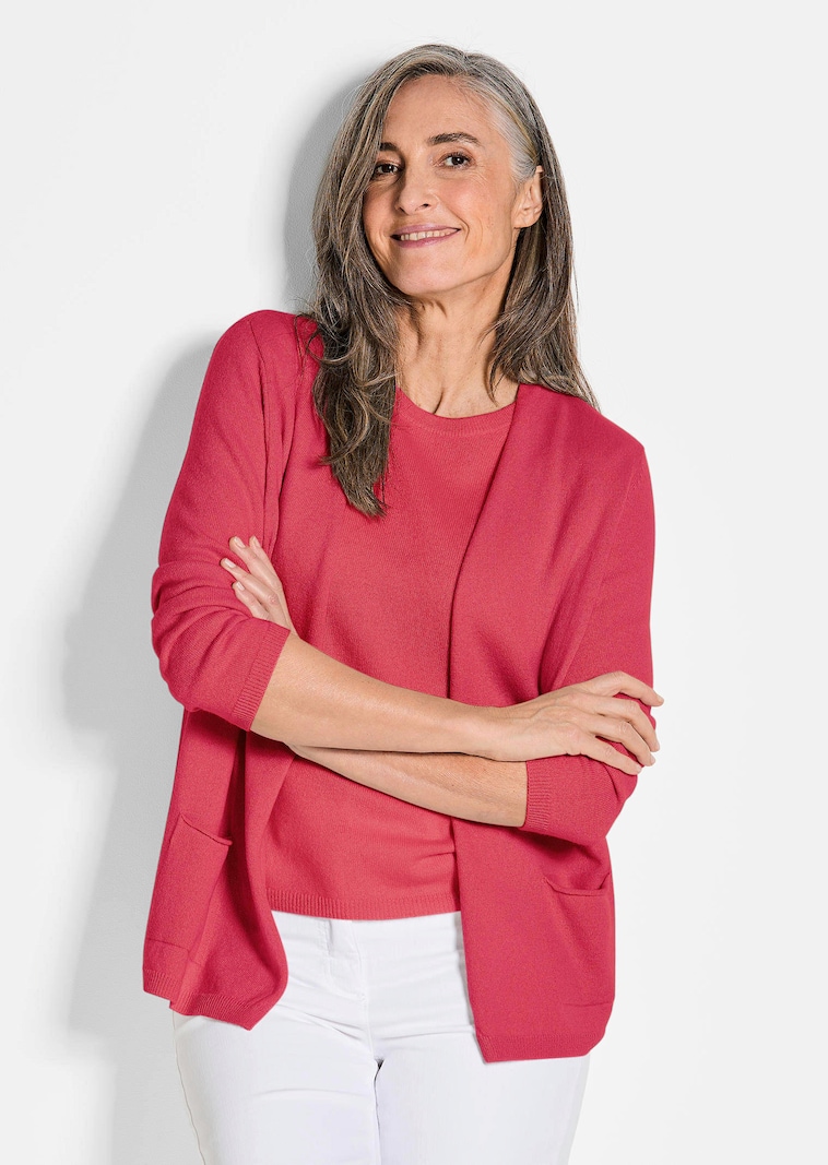 Kaschmir-Longstrickjacke