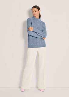 Stehkragen-Pullover mit Zopfmuster thumbnail 2