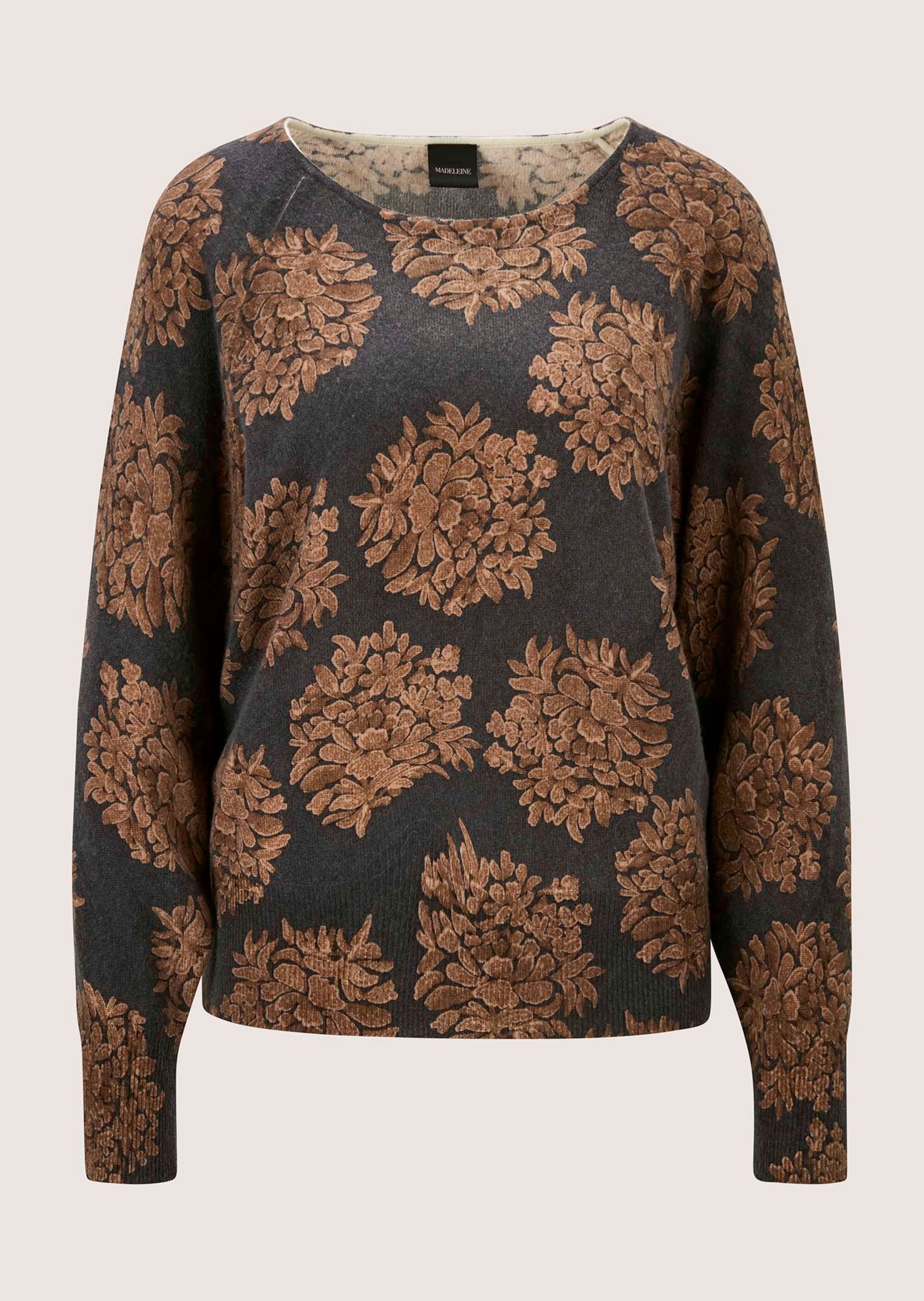 Kaschmirpullover mit floralem Allover-Print