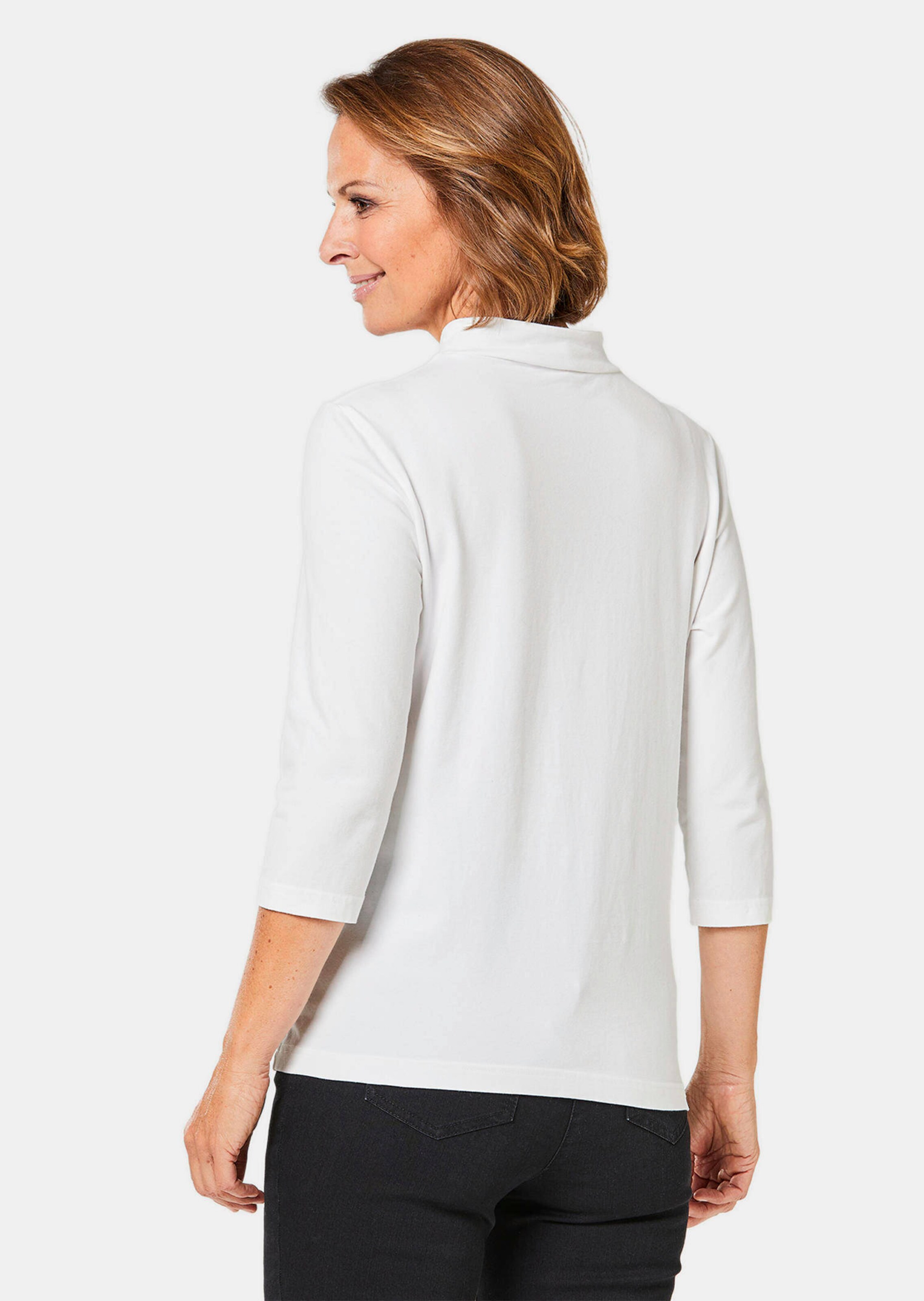 T-shirt à col droit - crème - Gr. 56 de Goldner Fashion