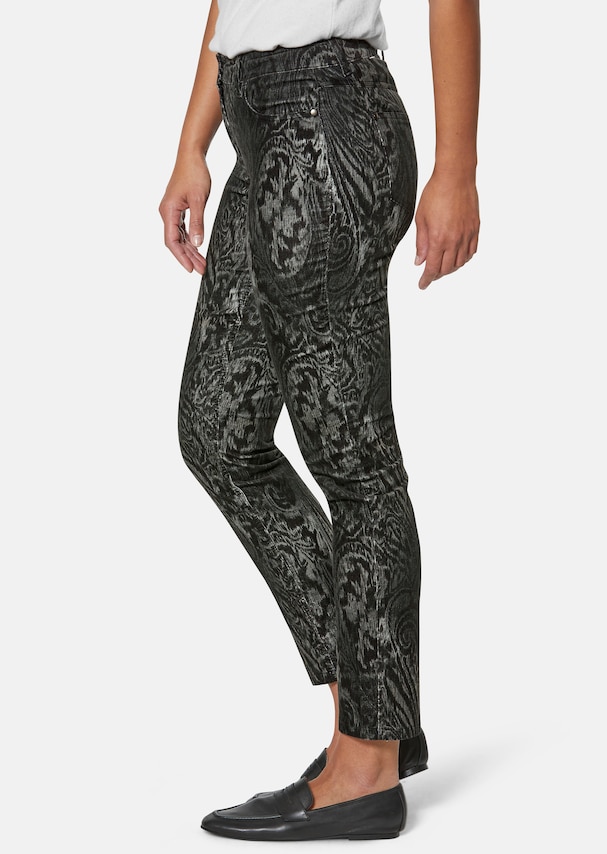 Paisley trousers in velvety stretch fabric 3