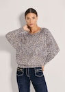 Bedruckter Kaschmirpullover mit Fledermausärmeln thumbnail 1