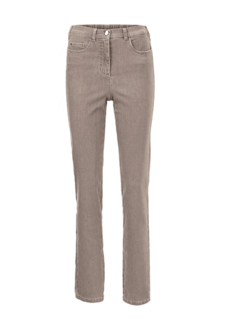 taupe Bequeme High-Stretch-Jeans