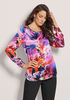 Silk blouse with floral print thumbnail 1