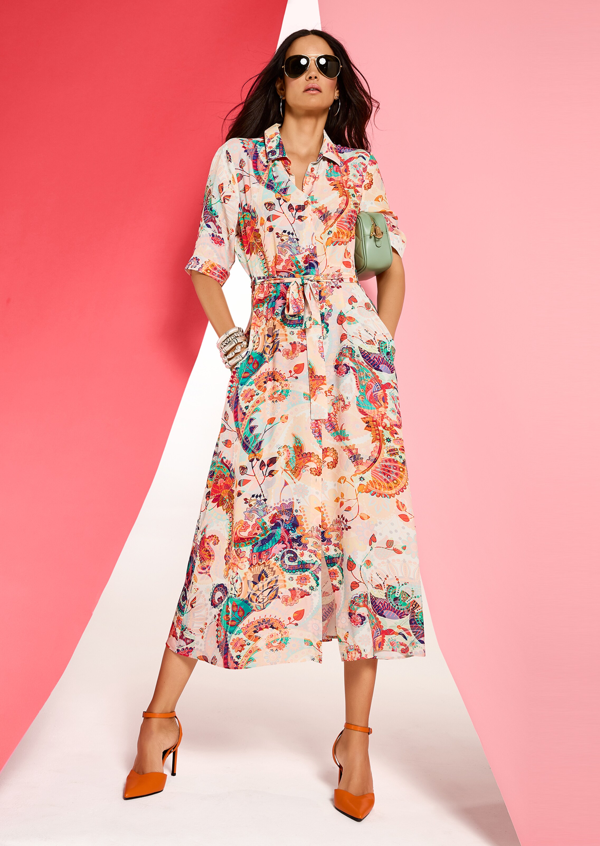 Umstands- und Still-Hemdblusenkleid mit Tunnelzug weiß