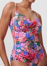 Swimming costume with floral print and draping thumbnail 5