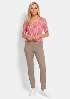 Jersey shirt met minimal ruitpatroon thumbnail 2